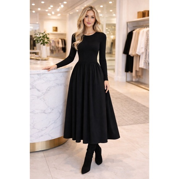 Commense Must-Have Black Maxi Dress: Elegant, Comfortable & Chic size M - Picture 2 of 8